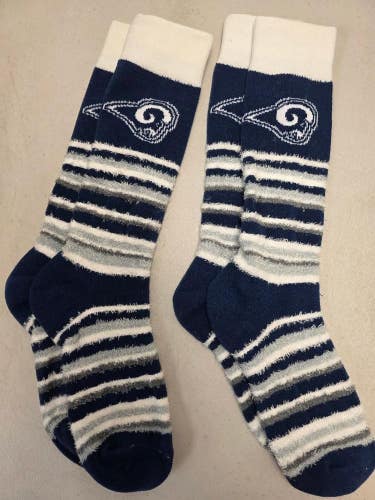 ST2 Mens NFL LOS ANGELES RAMS Lot of 2 Crew Socks MEDIUM 5-10 NEW