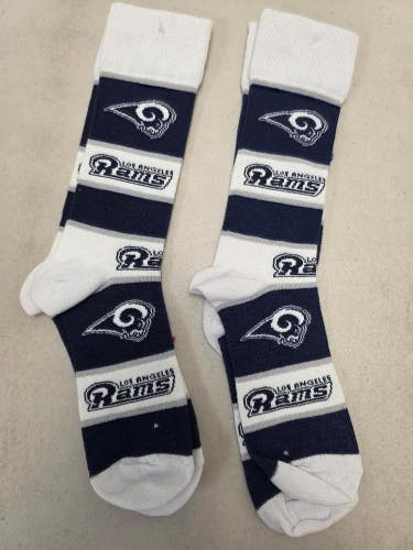 ST6 Mens NFL LOS ANGELES RAMS Lot of 2 Crew Socks MEDIUM 5-10 NEW