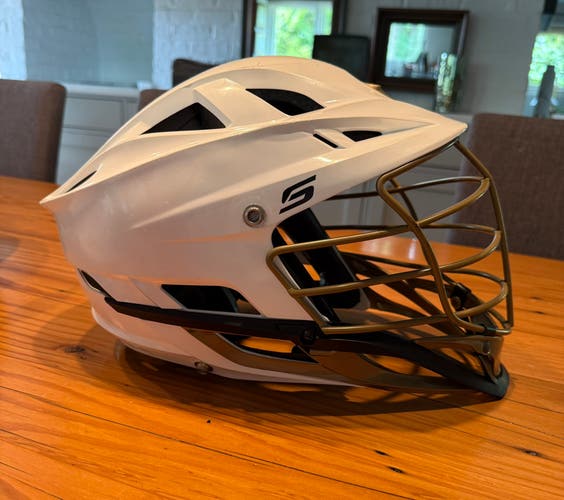 White & Gold Cascade S Helmet (Used)