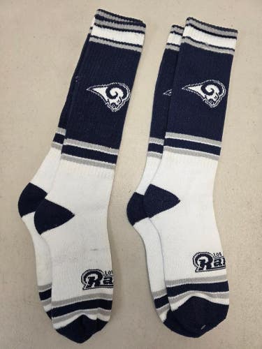 ST14 Mens NFL LOS ANGELES RAMS Lot of 2 Crew Socks MEDIUM 5-10 NEW