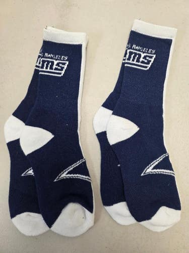 ST18 Mens NFL LOS ANGELES RAMS Lot of 2 Crew Socks MEDIUM 5-10 NEW