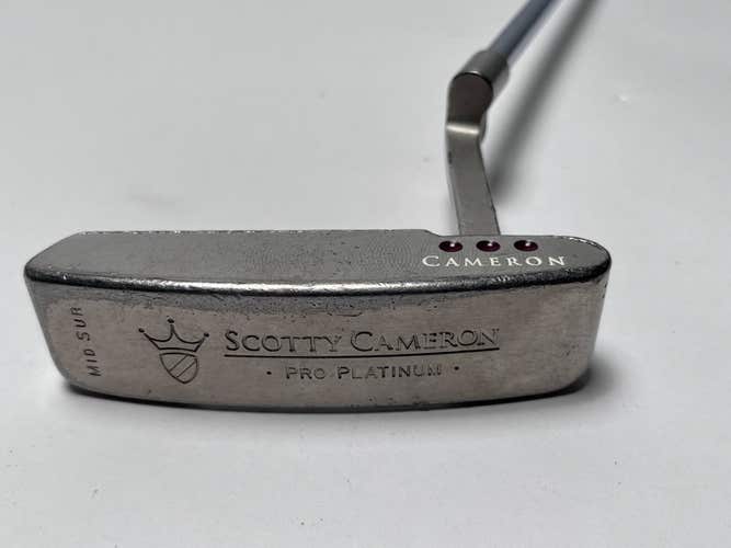 Scotty Cameron Pro Platinum Mid Sur Putter 34" SuperStroke Fatso 5.0 RH Cut Down