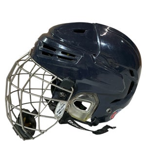 Navy Blue Medium Bauer Re-Akt Helmet Cage Combo (Used)