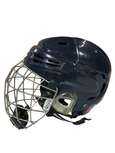 Navy Blue Medium Bauer Re-Akt Helmet Cage Combo (Used)