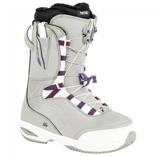 NEW Nitro 2023 Women's Faint TLS Snowboard Boots - Grey / Purple 9.5