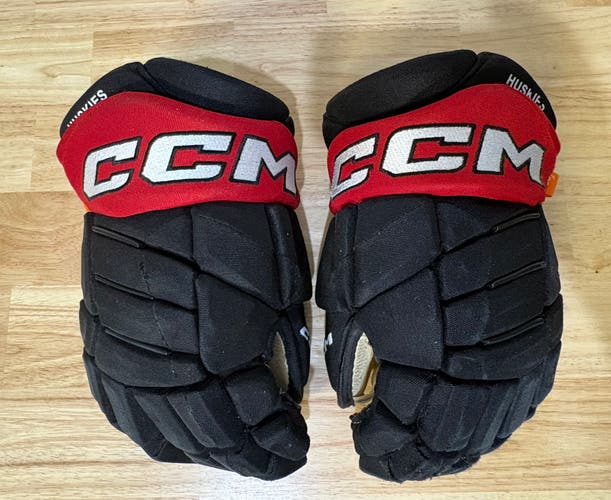 Northeastern University CCM FT1 Pro Stock Gloves (13”)