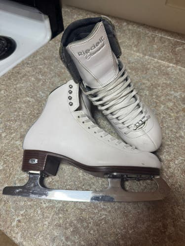 Size 6 1/2 Riedell Diamond 133 wooden ice Figure Skates Adult 6.5 heat Moldable
