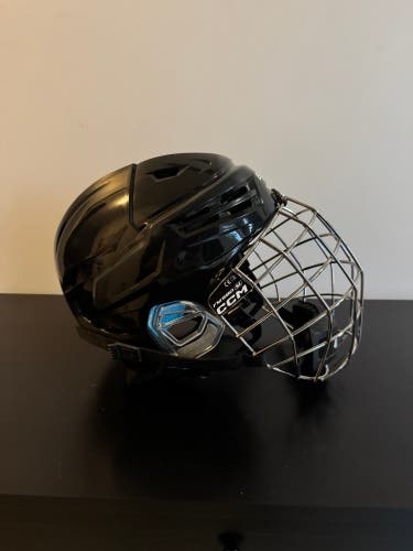 Medium Bauer Re-Akt 65 Helmet Pro Stock with CCM FM580 Medium Chrome Cage