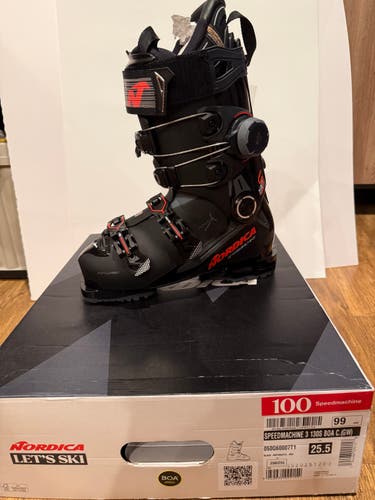 Mondo 25 & 25.5 Men's Nordica All Mountain Speedmachine 3 130 BOA Ski Boots Stiff Flex (New)