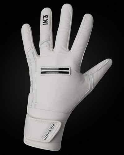 2 WARSTIC YOUTH XL IK3 PRO CABRETTA LONG CUFF BATTING GLOVES "GRAY" and "WHITE"(New)