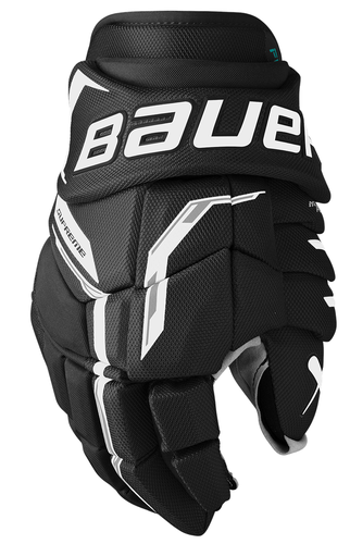 New, NWT, Bauer Supreme Fuse Gloves, Black/White, Size Senior 10", 11"