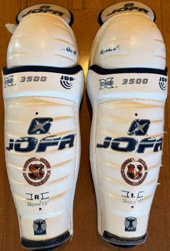Vintage Jofa Hyper X 3500 Shin Guards 15" (38cm) Pro Stock JDP Shells NHL (Used)