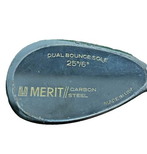 Merit Carbon Steel Lob Wedge 60* Dual Bounce Sole 25*6* RH S300 Flex Steel 35"