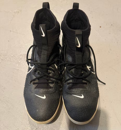 Black Men's Size M 10.5 (W 11.5) Adult Nike Alpha Huarache NXT High Top Molded Cleats (Used)
