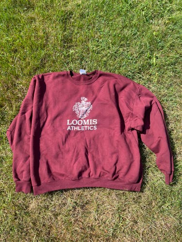 Maroon Men's XXXL Loomis Chaffee school athletics Champion Sweatshirt (Used)
