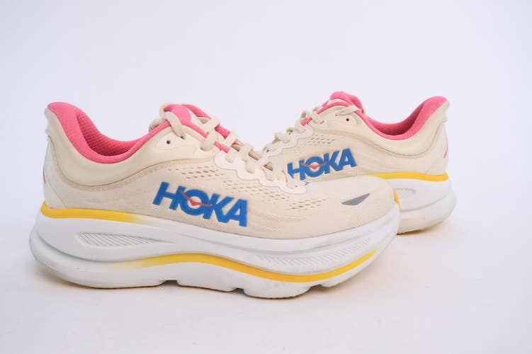 Hoka Bondi 9 Wide Womens 7.5D Alabaster Birch Running Shoes Comfort Sneakers #68