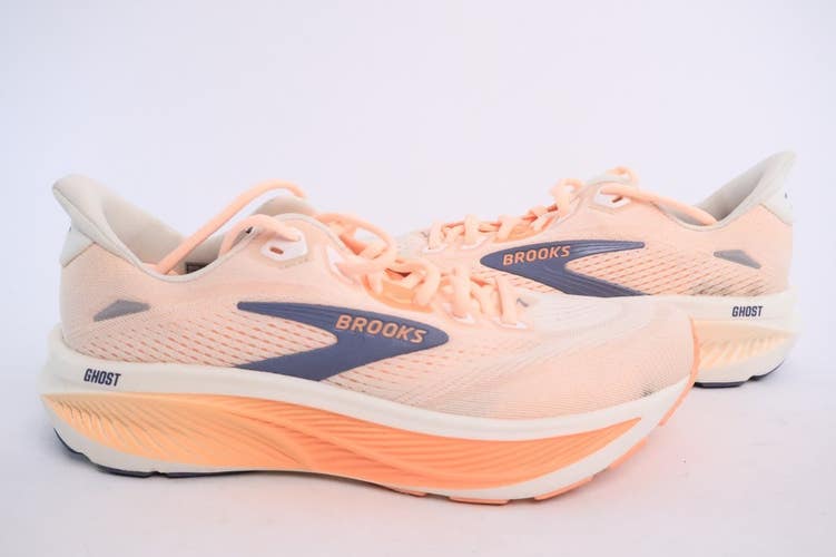 Brooks Ghost 18 Womens Size 8 B Star White Cyber Peach Grey 1204821D161 #70