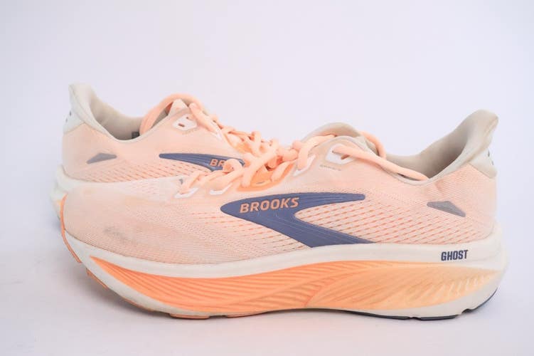 Brooks Ghost 18 Womens Size 10 B Star White Cyber Peach Grey 1204821D161 #72