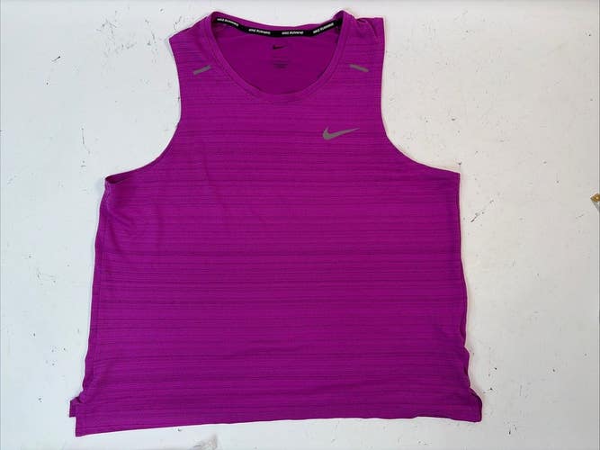 Nike Men's Dri-FIT Miler Running Tank Top, Purple, Large