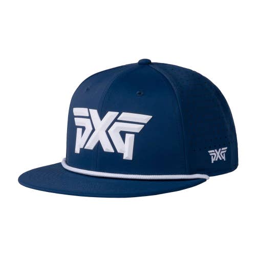 NEW PXG 6 Panel High Crown Navy/White Adjustable Snapback Golf Hat/Cap