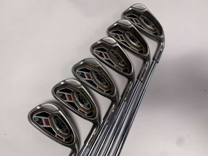Ping G15 Iron Set 5-PW White Dot 3* Up AWT Stiff Steel Mens RH Midsize Grips