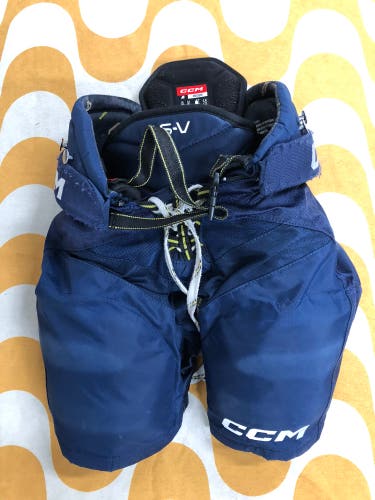 Blue Junior Medium CCM Tacks AS-V Hockey Pants (Used)