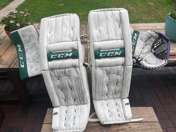 34.5” + 2.5” CCM Retro Flex Pro Goalie Leg Pads full set