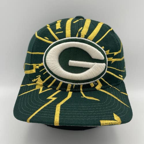 Vintage Green Bay Packers Starter Collision Shockwave Snapback Wool Hat Cap RARE