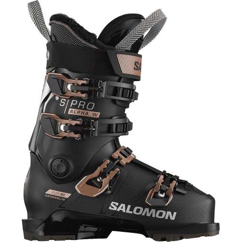 NEW Salomon 2024 Women's S/Pro Alpha 90 W Ski Boots - Black / Rose / Silver 26.0/26.5