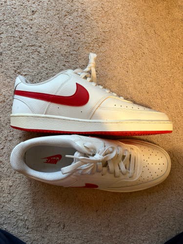 White Men's Size M 9.5 (W 10.5) Adult Nike Court Vision Low Shoes (New)