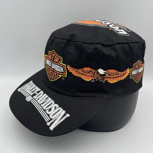 Vintage 1980s Harley Davidson Wrap Around Eagle Painters Cap Hat Motorcycle Rare