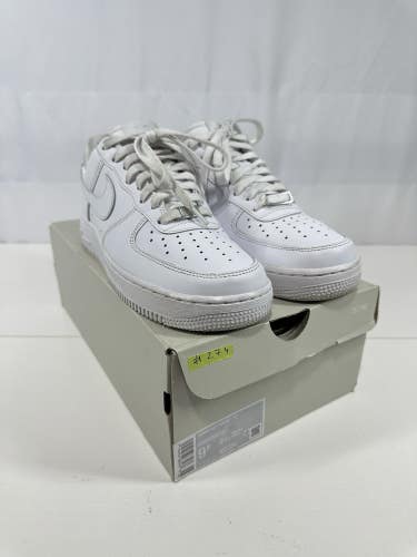 #274 Nike Air Force 1 '07 Mens Low Top Triple White Lace-Up DD8959-1100Size 9.5