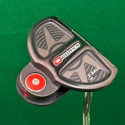 Odyssey O-Works 2-Ball Black 34" Double-Bend Mallet Putter w/ Super Stroke