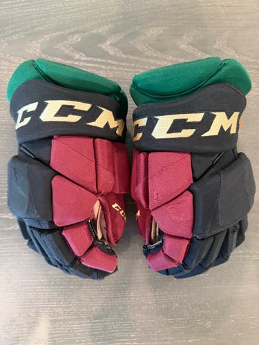 CCM JetSpeed FT1 Pro Stock Hockey Gloves 14” Black COYOTES 2842