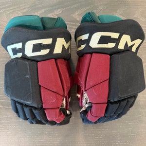 CCM HGTK Tacks Pro Stock Hockey Gloves 14” Black COYOTES 2853