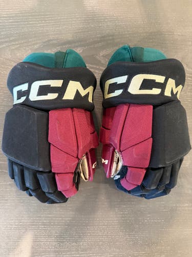 CCM HGTK Tacks Pro Stock Hockey Gloves 15” Black COYOTES 2897