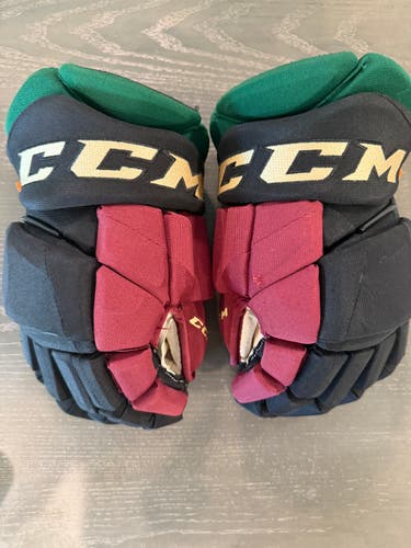 CCM JetSpeed FT1 Pro Stock Hockey Gloves 14” Black COYOTES 2819