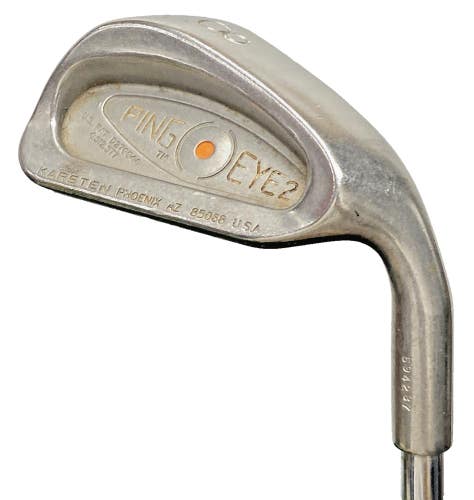 Ping Eye2 8 Iron Orange Dot 2* Flat Stiff Steel 36.5 Inches RH Nice Wrap Grip