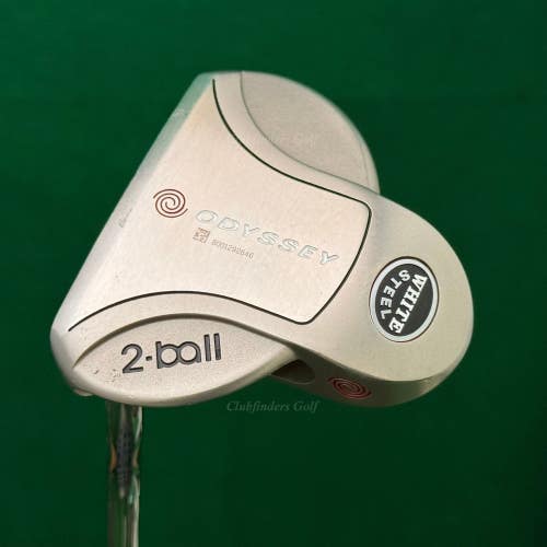 LH Odyssey White Steel 2-Ball Double-Bend 34.25" Mallet Putter Golf Club