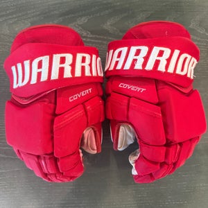 Warrior Covert Pro Allen Americans Pro Stock Hockey Gloves 13” Red (Used) 2932