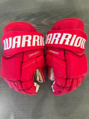 Warrior Covert Pro Allen Americans Pro Stock Hockey Gloves 14” Red (Used) 2943
