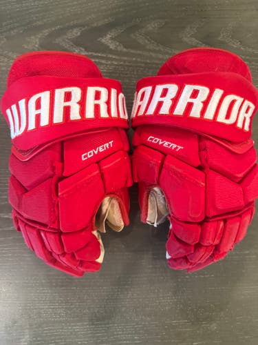 Warrior Covert Pro Allen Americans Pro Stock Hockey Gloves 13” Red (Used) 2954