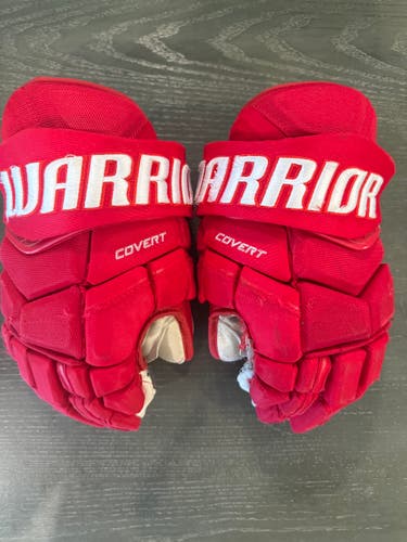 Warrior Covert Pro Allen Americans Pro Stock Hockey Gloves 13” Red (Used) 2965
