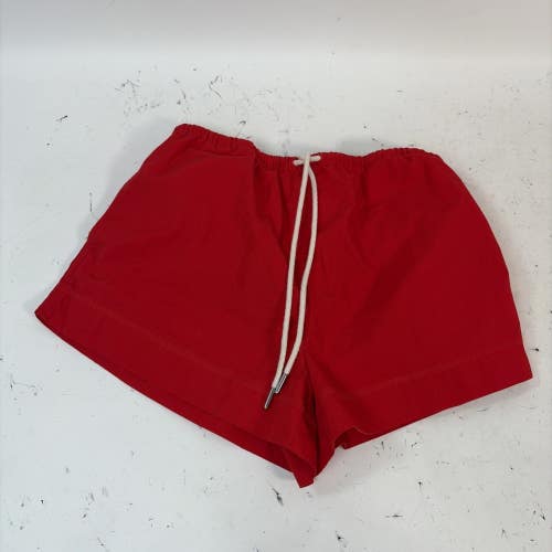 J Crew Women's Cruise Drawstring Cotton Shorts, Red, XXS