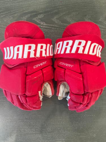 Warrior Covert Pro Allen Americans Pro Stock Hockey Gloves 14” Red (Used) 2976