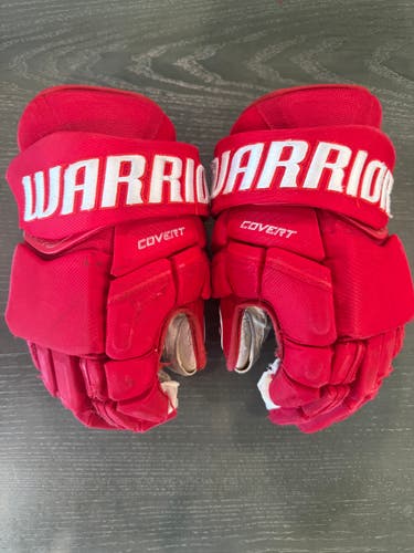 Warrior Covert Pro Allen Americans Pro Stock Hockey Gloves 15” Red (Used) 2987