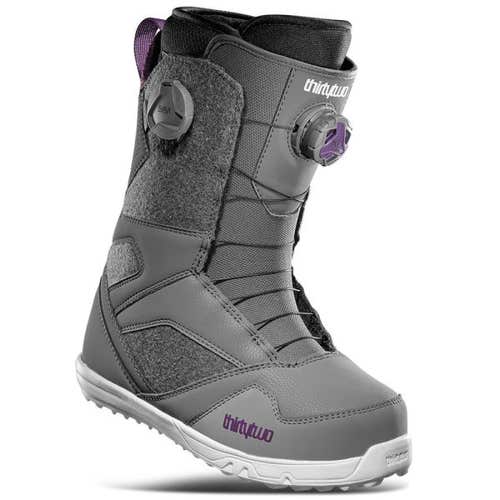NEW 2023 ThirtyTwo STW Double BOA Snowboard Boots; Size: 5.0 (Grey/Purple)