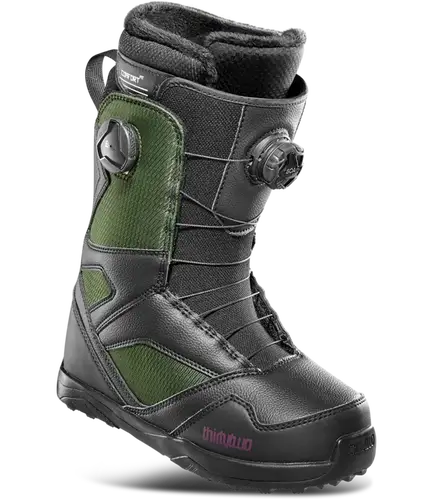 NEW 2023 ThirtyTwo STW Double BOA Snowboard Boots - Black/Green (Size 7.5)