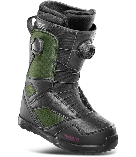 NEW 2023 ThirtyTwo STW Double BOA Snowboard Boots - Black/Green (Size 7.5)