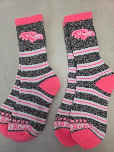 ST1 Mens NFL BALTIMORE RAVENS Lot of 2 Crew Socks MEDIUM 5-10 NEW